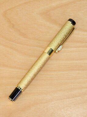 Dragon Fountain Pen Gold Tone Iridium Point Nib w/ Box